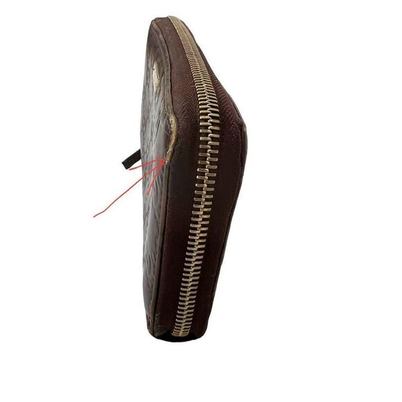 GUCCI Brown Leather Authentic Guccissima Monogram Long Zippered Wallet - Picture 11 of 12